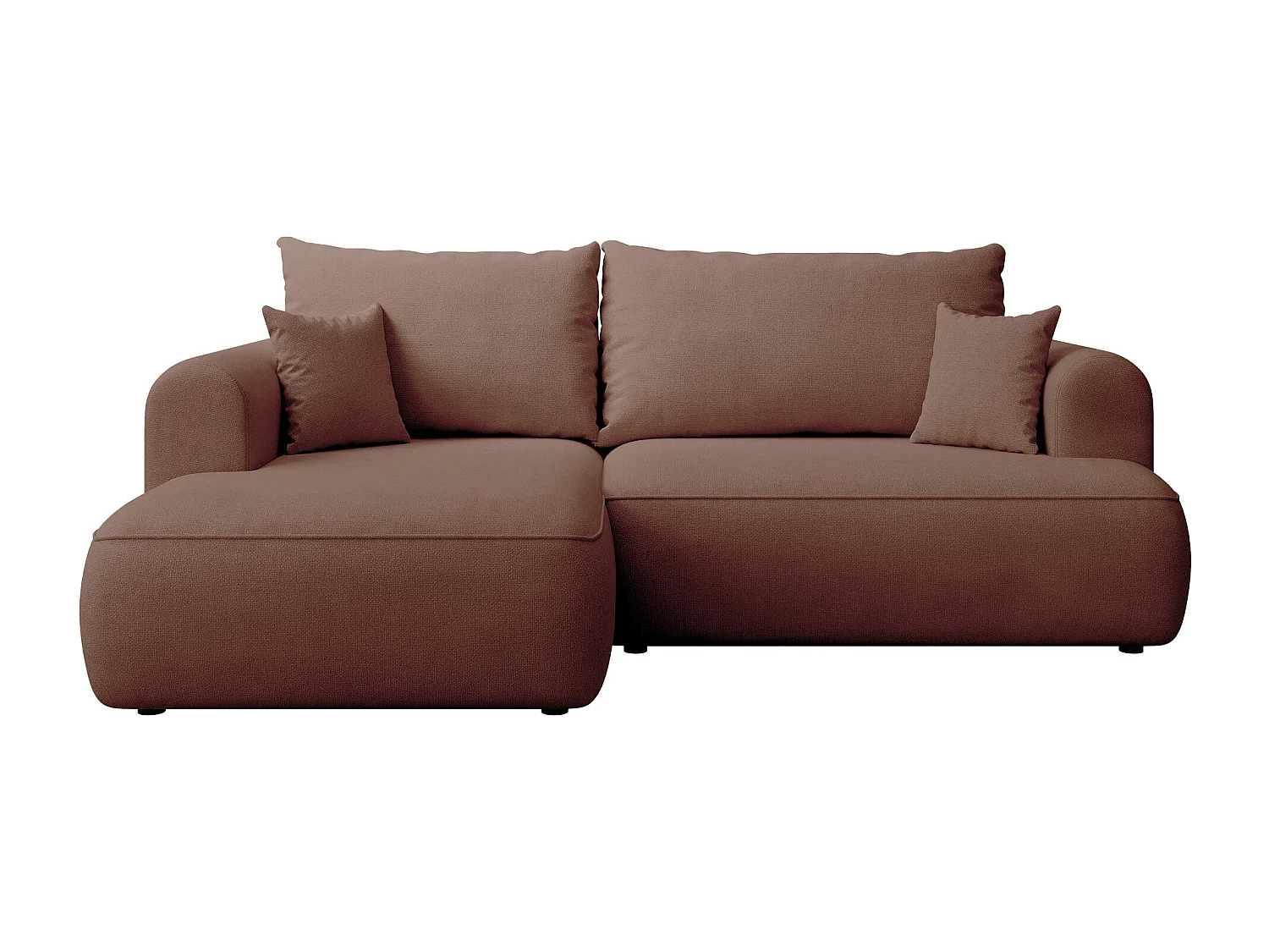 Canapé d’angle avec fonction couchage – angle gauche – Cuivre – Chenille – Easy Clean – OVO MINI