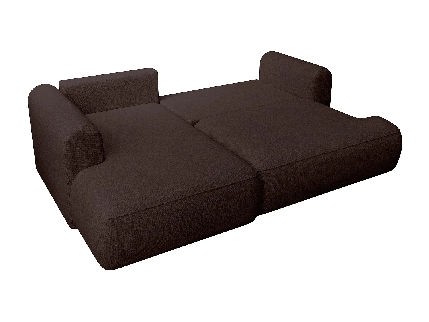 Canapé d’angle avec fonction couchage – angle gauche – Marron – Chenille – Easy Clean – OVO MINI