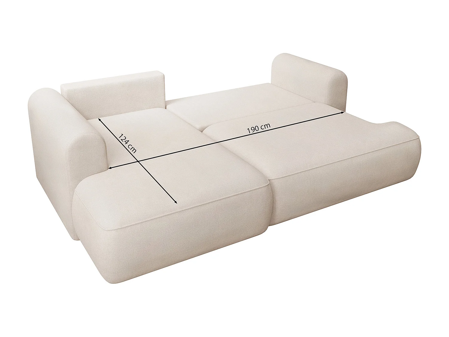 Canapé d’angle avec fonction couchage – angle gauche – Marron – Chenille – Easy Clean – OVO MINI