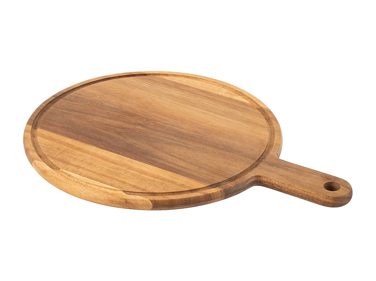Fiorenza - Planche à pizza ronde 33 cm avec rigole et poignée