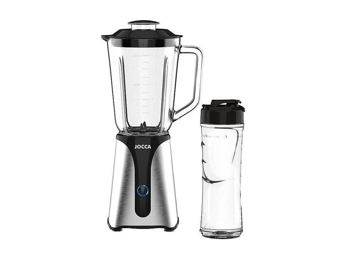Blender - JOCCA - 350 W - Bol en verre 1 L + Bouteille 600 ml - Noir