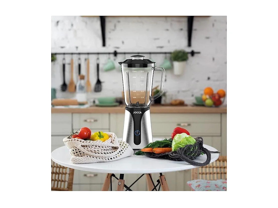 Blender - JOCCA - 350 W - Bol en verre 1 L + Bouteille 600 ml - Noir