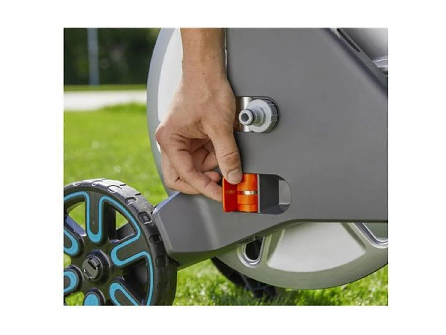 GARDENA CleverRoll M Metall Schlauchwagen auf Rädern mit 25 m Schlauch Ø15 mm, Teleskopgriff und Tropfstopp-Anschluss