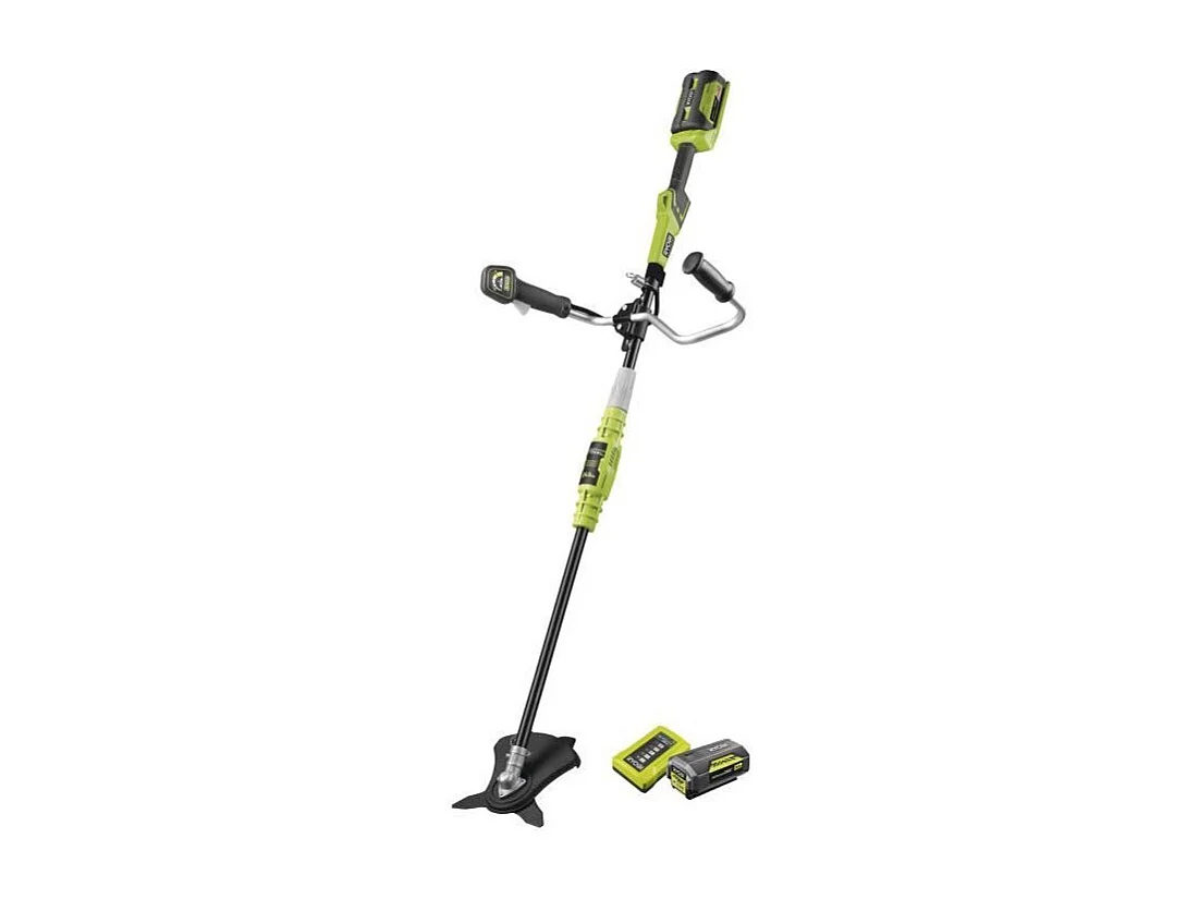 Bezprzewodowa kosa RYOBI 36V Max Power, bateria 4,0 Ah, nóż 3-zębny, ergonomiczna kierownica, czas pracy 47 min