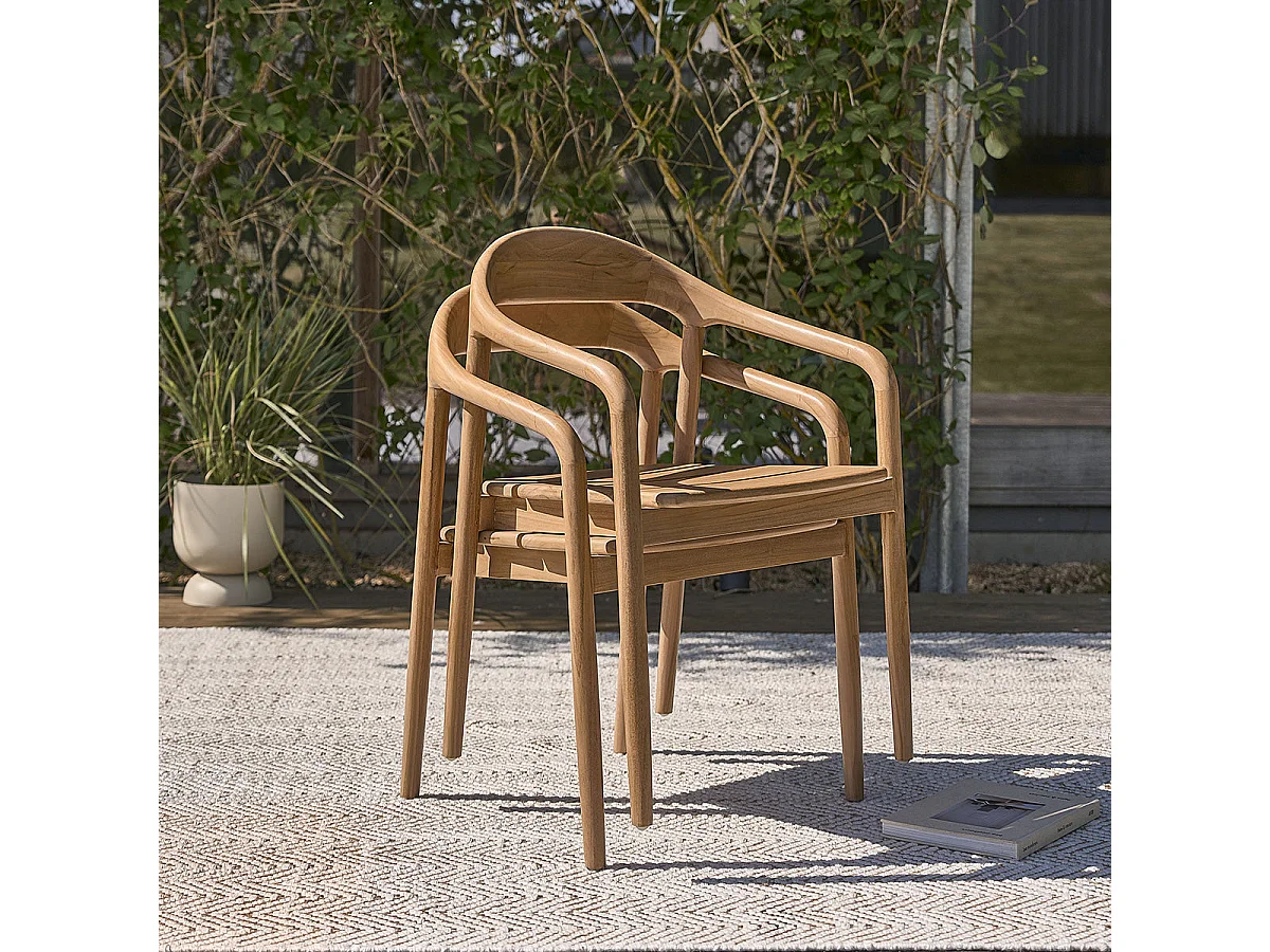 Set da giardino in teak massello con tavolo allungabile 6/8 pers