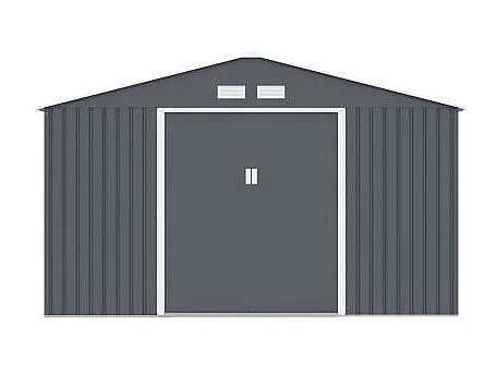 Abri de jardin en acier 12,99 m2 - Kit dancrage inclus - Gris anthracite