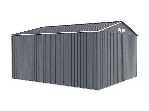 Abri de jardin en acier 12,99 m2 - Kit dancrage inclus - Gris anthracite
