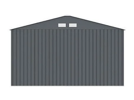 Abri de jardin en acier 12,99 m2 - Kit dancrage inclus - Gris anthracite