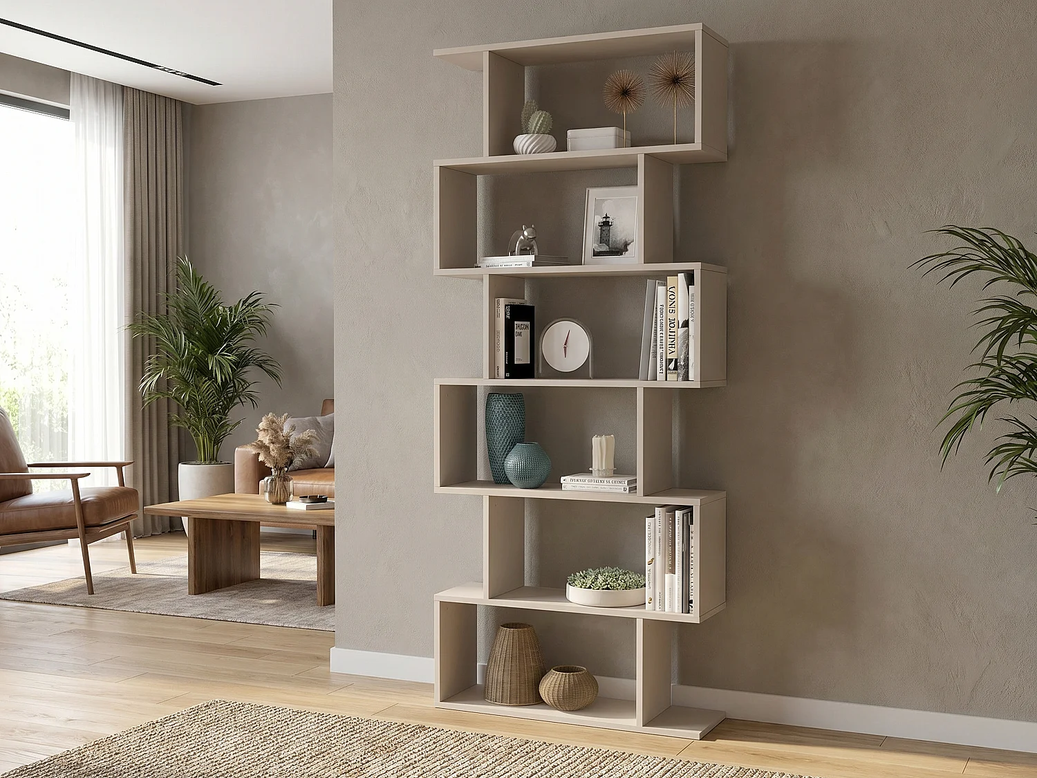 Etagère avec 6 niches - Beige - TOMINI