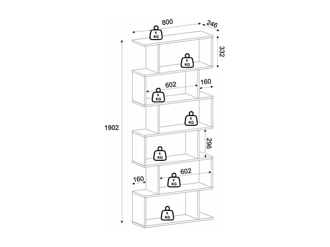 Etagère avec 6 niches - Beige - TOMINI