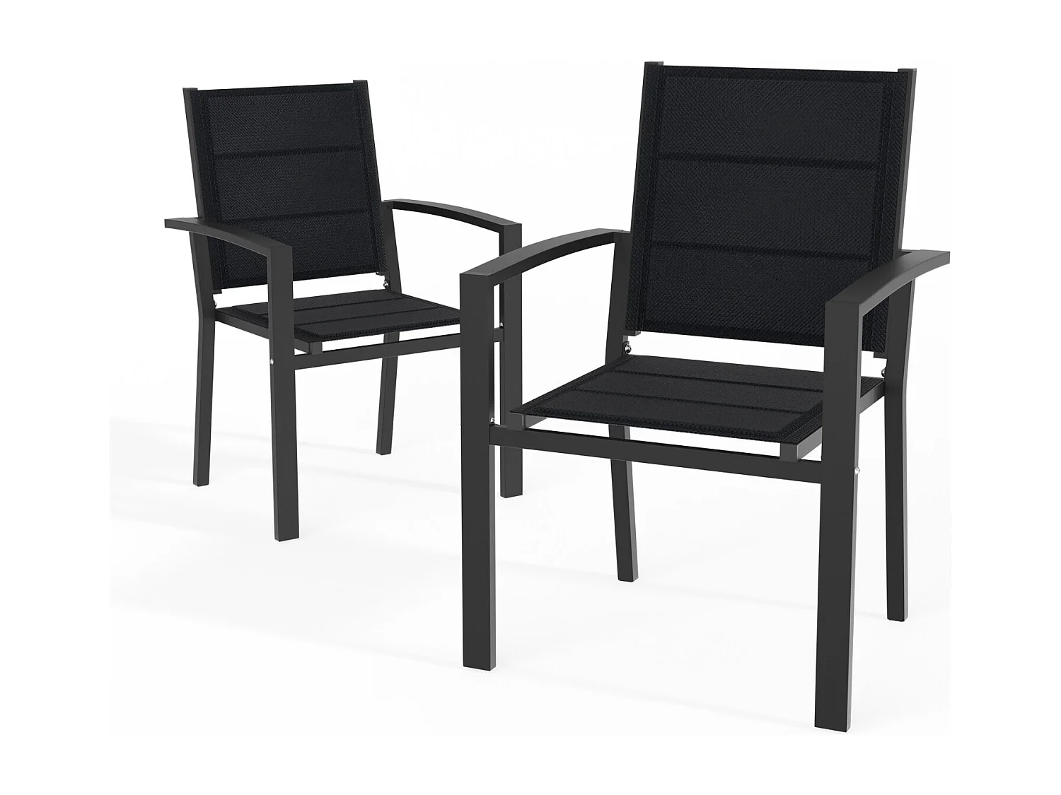 2 chaises de jardin empilables, chaises de salle à manger en aluminium, capacité de charge 160 kg