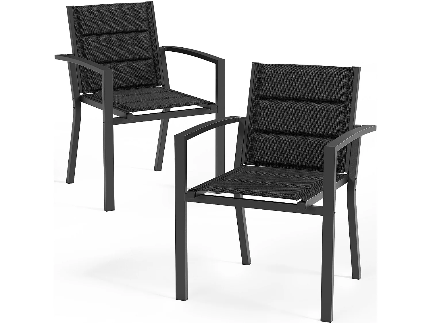 2 chaises de jardin empilables, chaises de salle à manger en aluminium, capacité de charge 160 kg