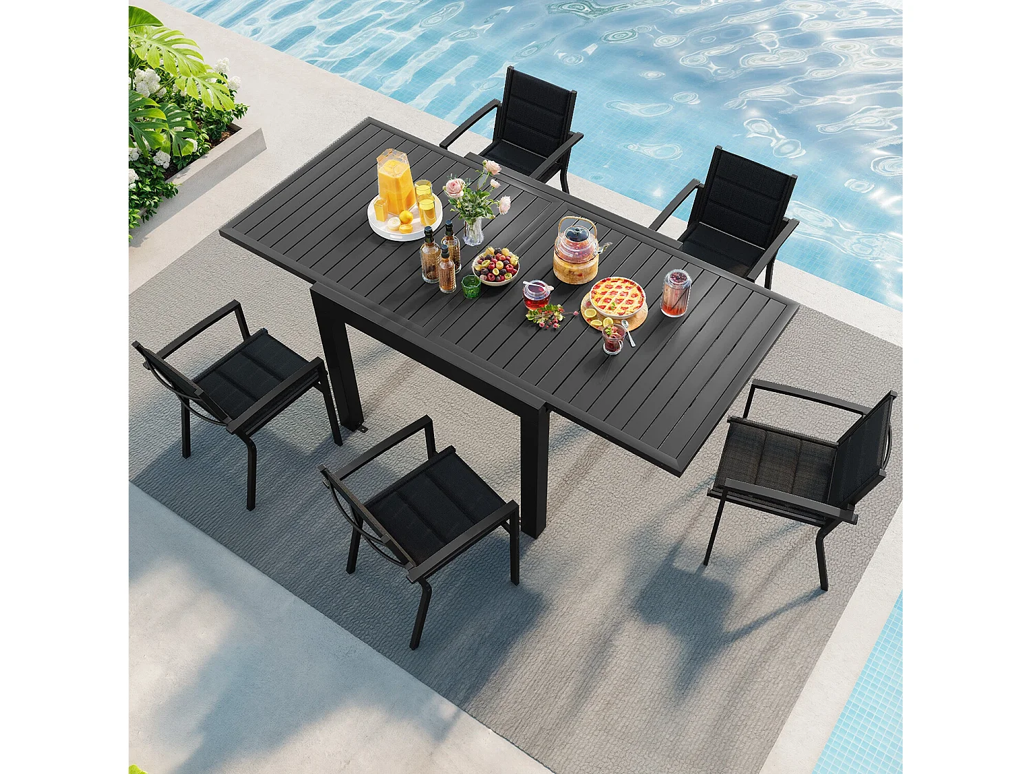 2 chaises de jardin empilables, chaises de salle à manger en aluminium, capacité de charge 160 kg