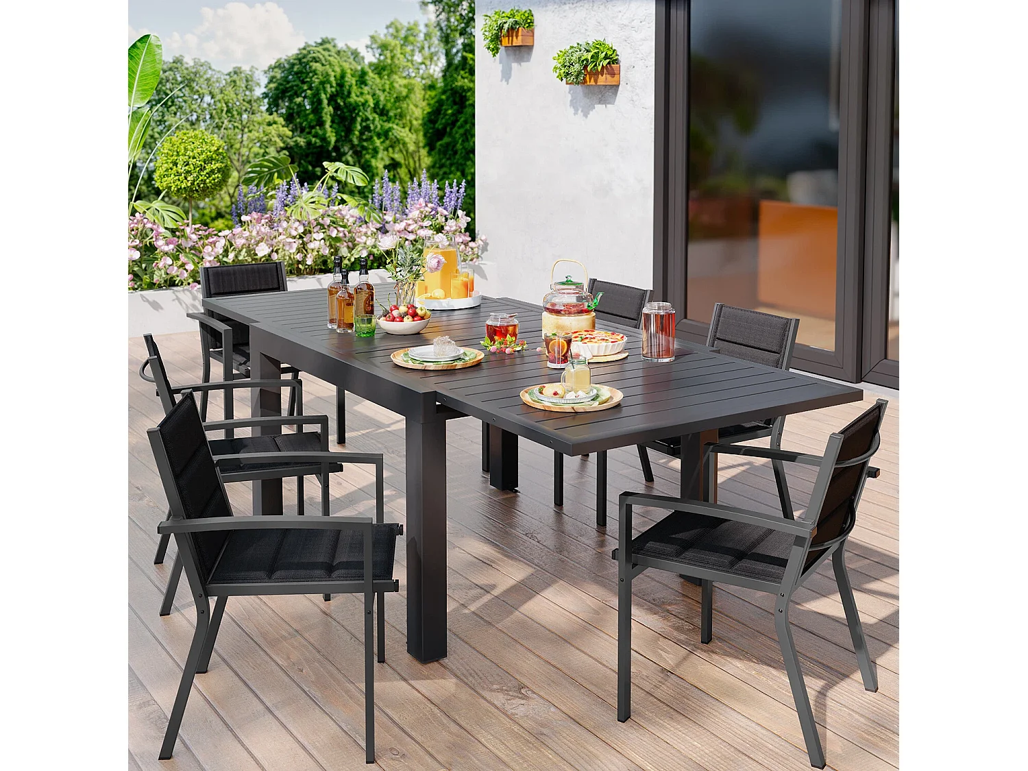 2 chaises de jardin empilables, chaises de salle à manger en aluminium, capacité de charge 160 kg