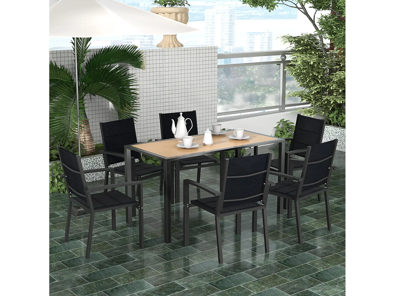 2 chaises de jardin empilables, chaises de salle à manger en aluminium, capacité de charge 160 kg