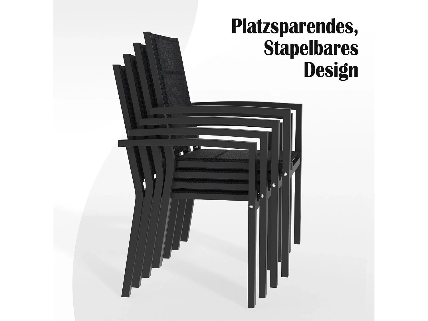 2 chaises de jardin empilables, chaises de salle à manger en aluminium, capacité de charge 160 kg