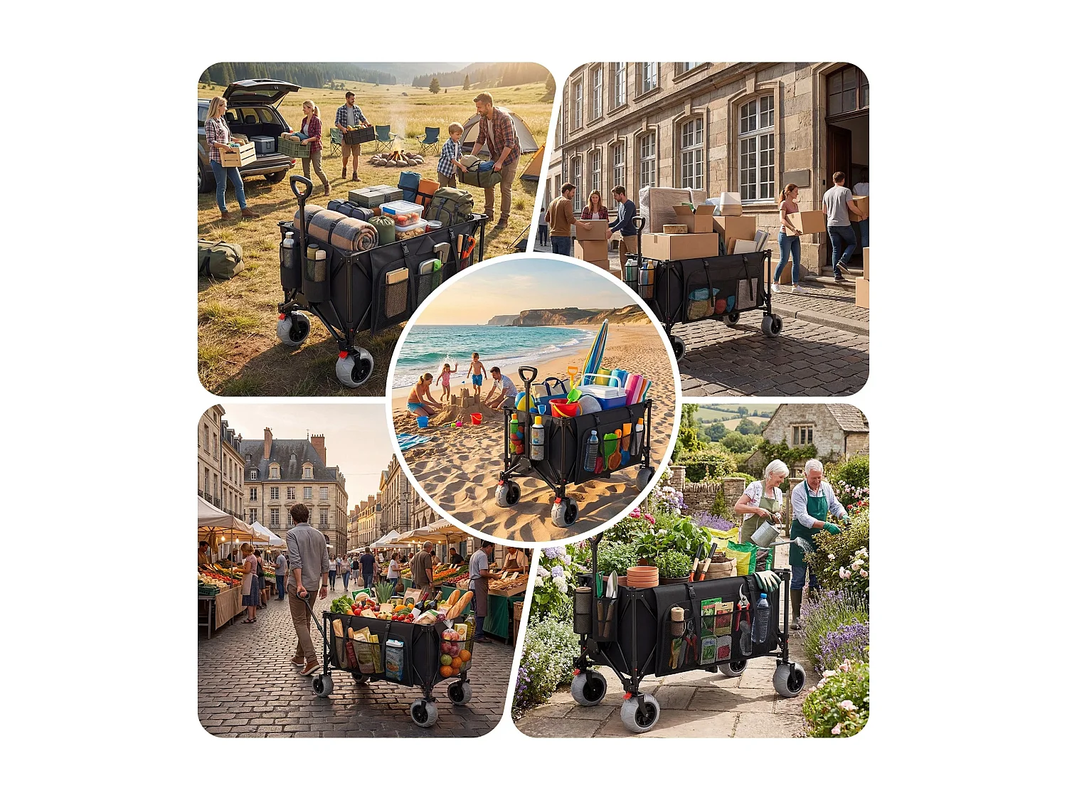GUNJI - Chariot Trolley Pliable 200L, Haute Capacité de Charge et Stabilité, Choix Premium