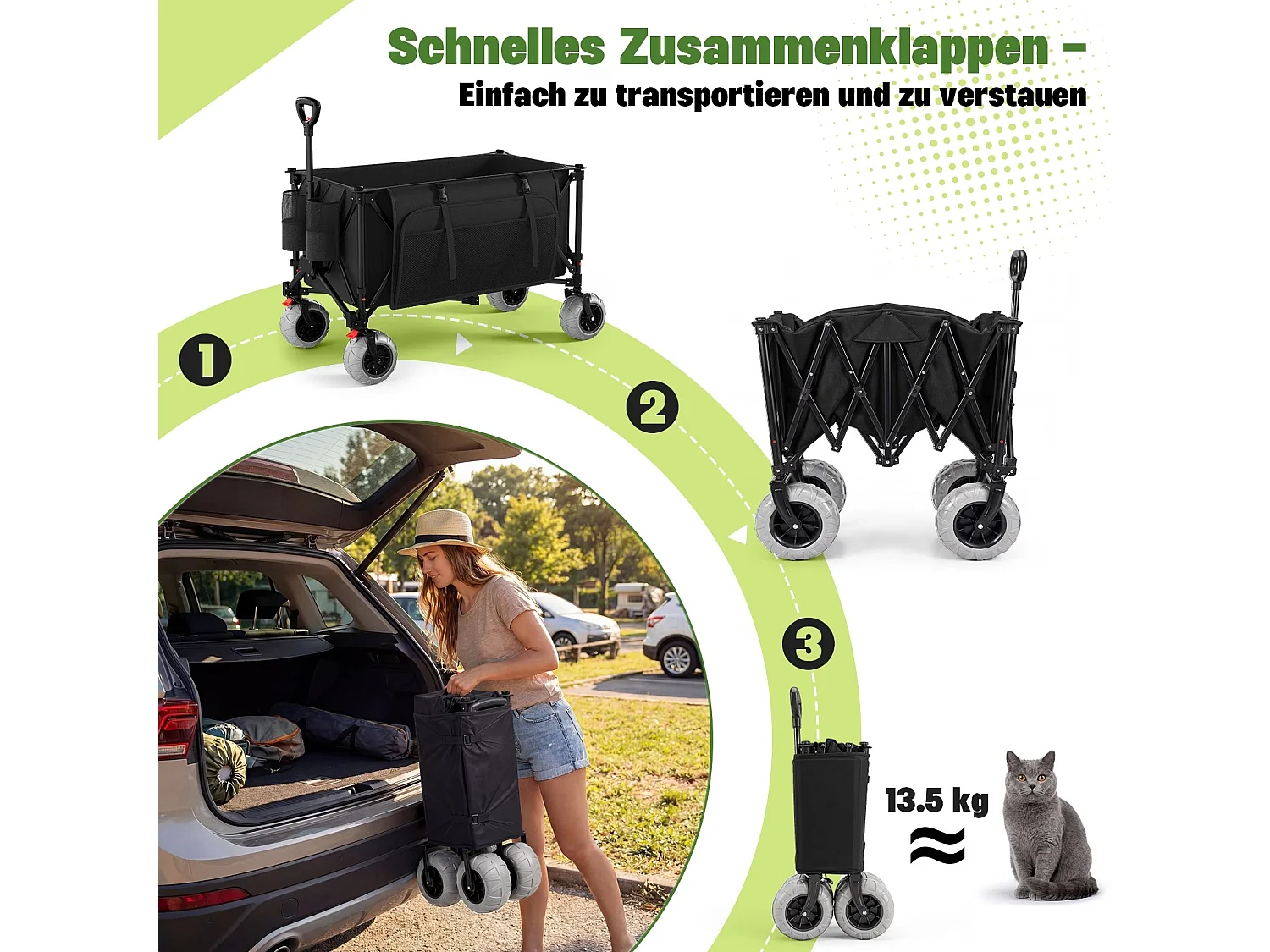 GUNJI - Chariot Trolley Pliable 200L, Haute Capacité de Charge et Stabilité, Choix Premium