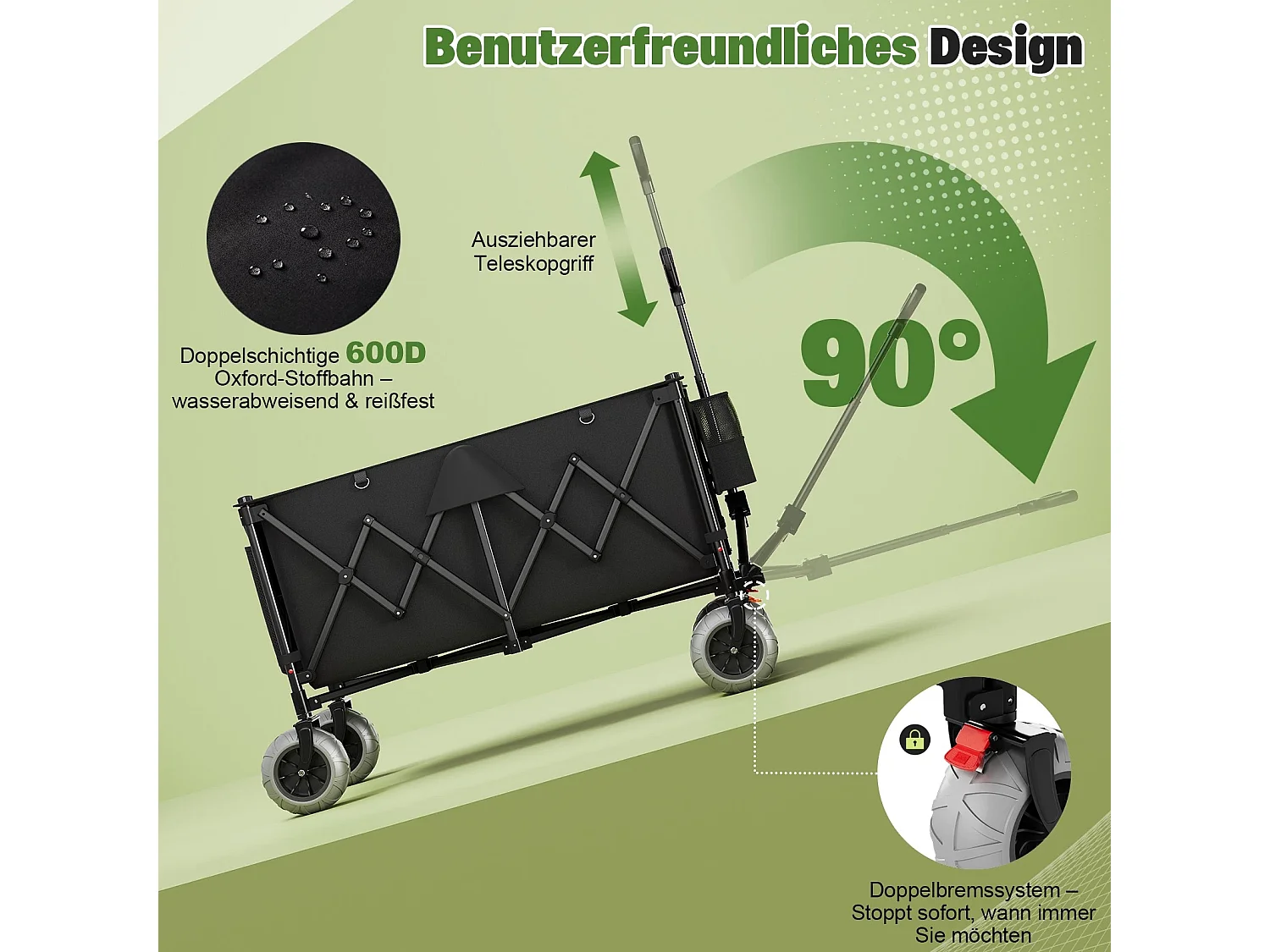 GUNJI - Chariot Trolley Pliable 200L, Haute Capacité de Charge et Stabilité, Choix Premium