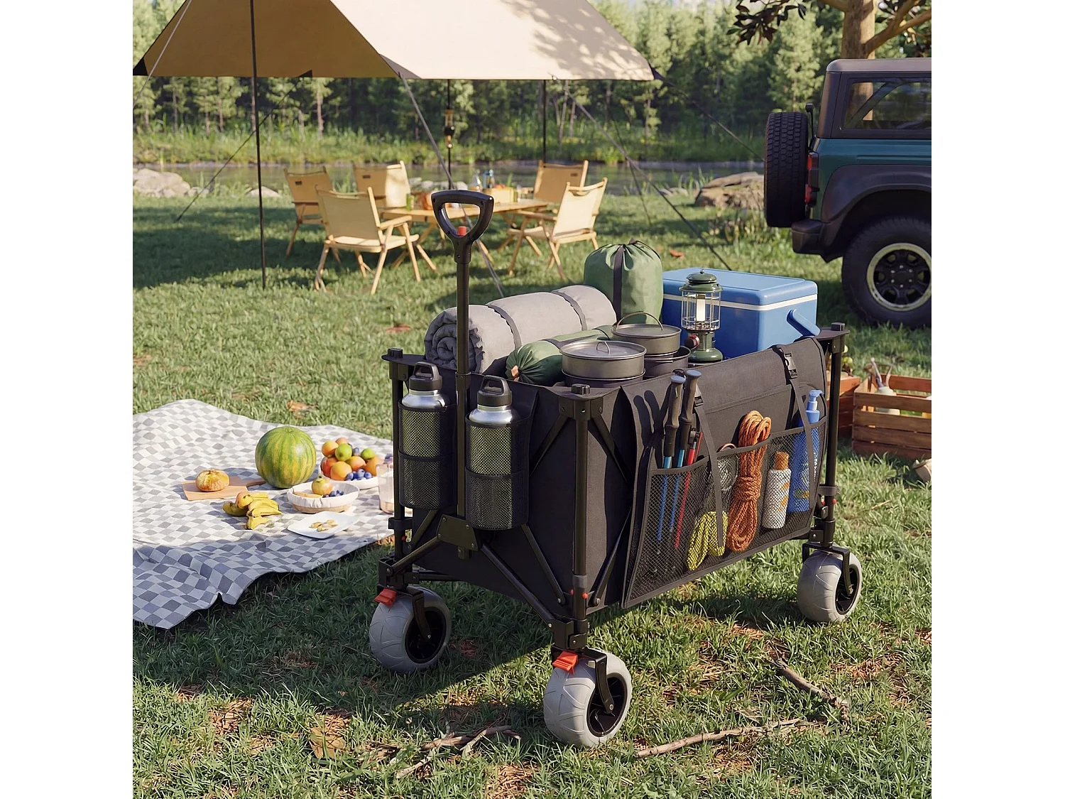GUNJI - Chariot Trolley Pliable 200L, Haute Capacité de Charge et Stabilité, Choix Premium