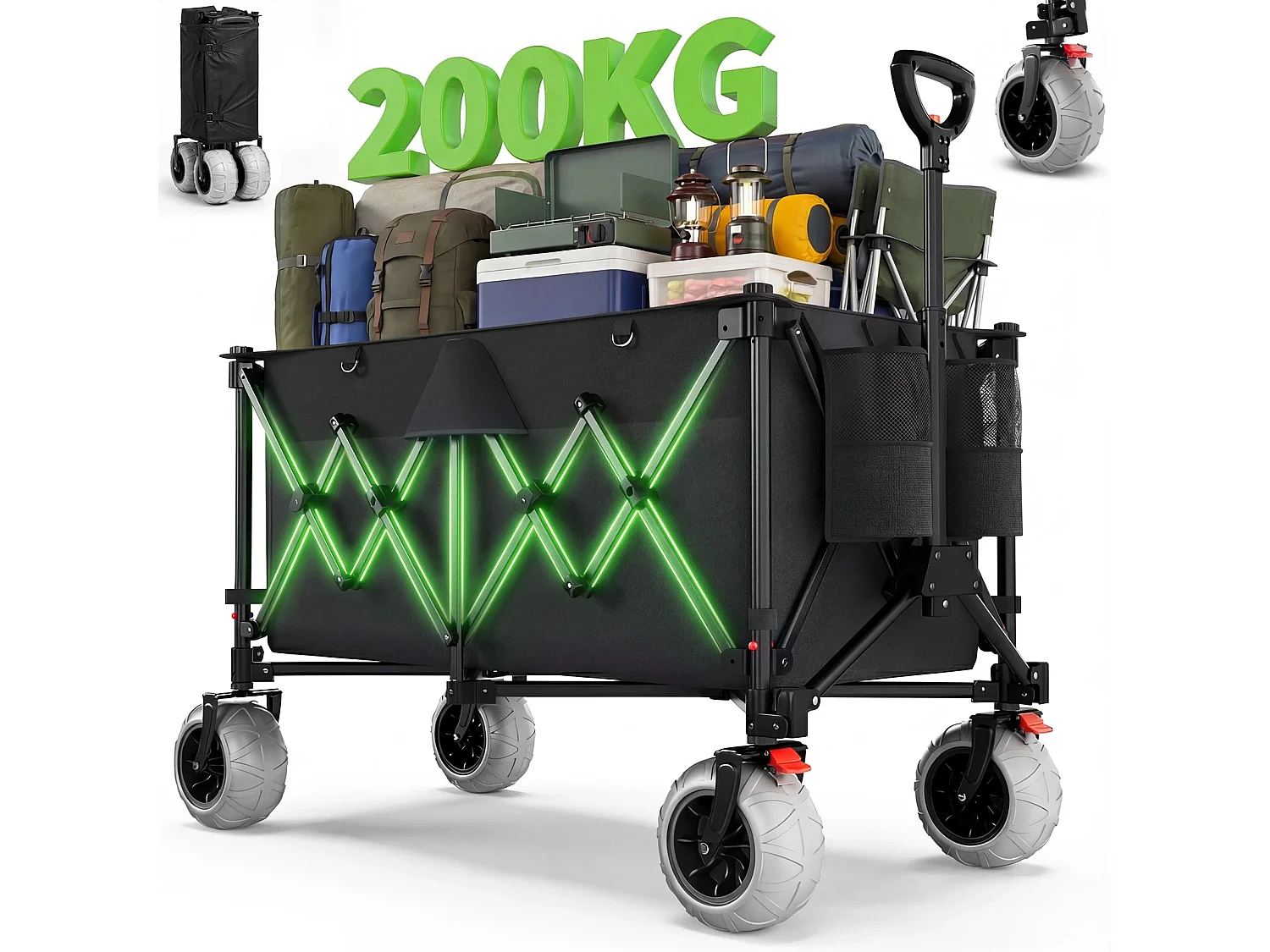 GUNJI - Chariot Trolley Pliable 200L, Haute Capacité de Charge et Stabilité, Choix Premium