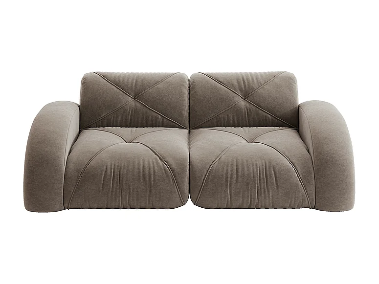 Canapé 2 places modulable en tissu chenille, 204x95x76cm, Marron