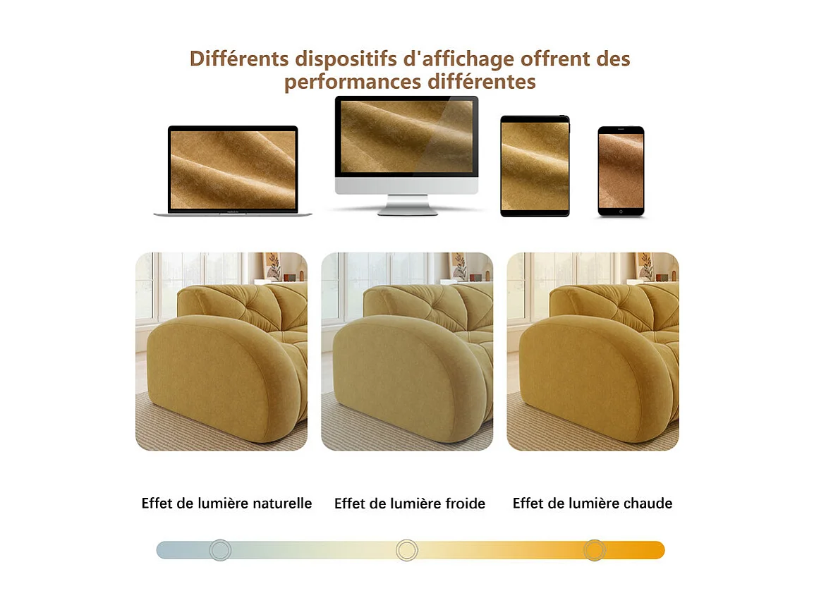 Canapé 3 places d'angle modulable en tissu chenille, avec pouf, 281x171x76cm, Jaune