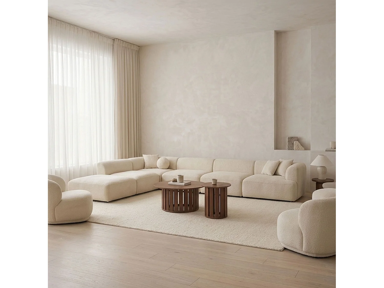 Ensemble de 2 tables basses Annabel Bois Noisette