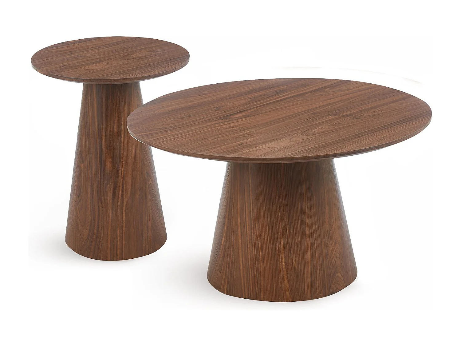 Ensemble de 2 tables basses rondes Callie Bois noisette