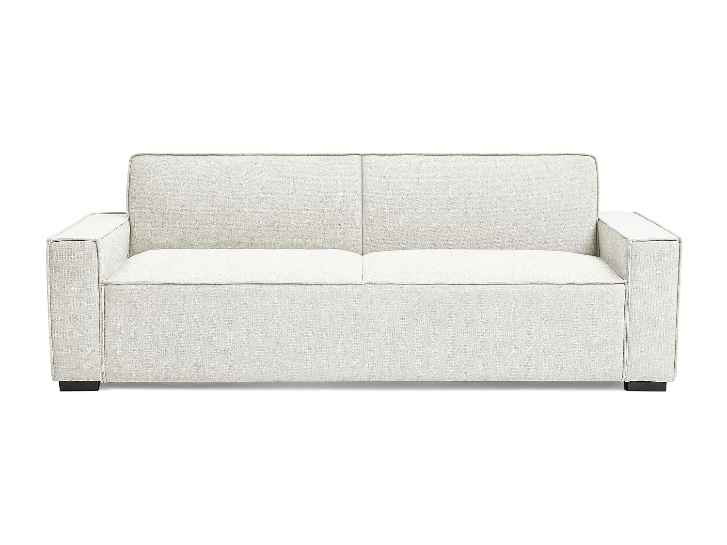 Canapé convertible clic-clac 3 places Pikado Tissu effet lin Crème