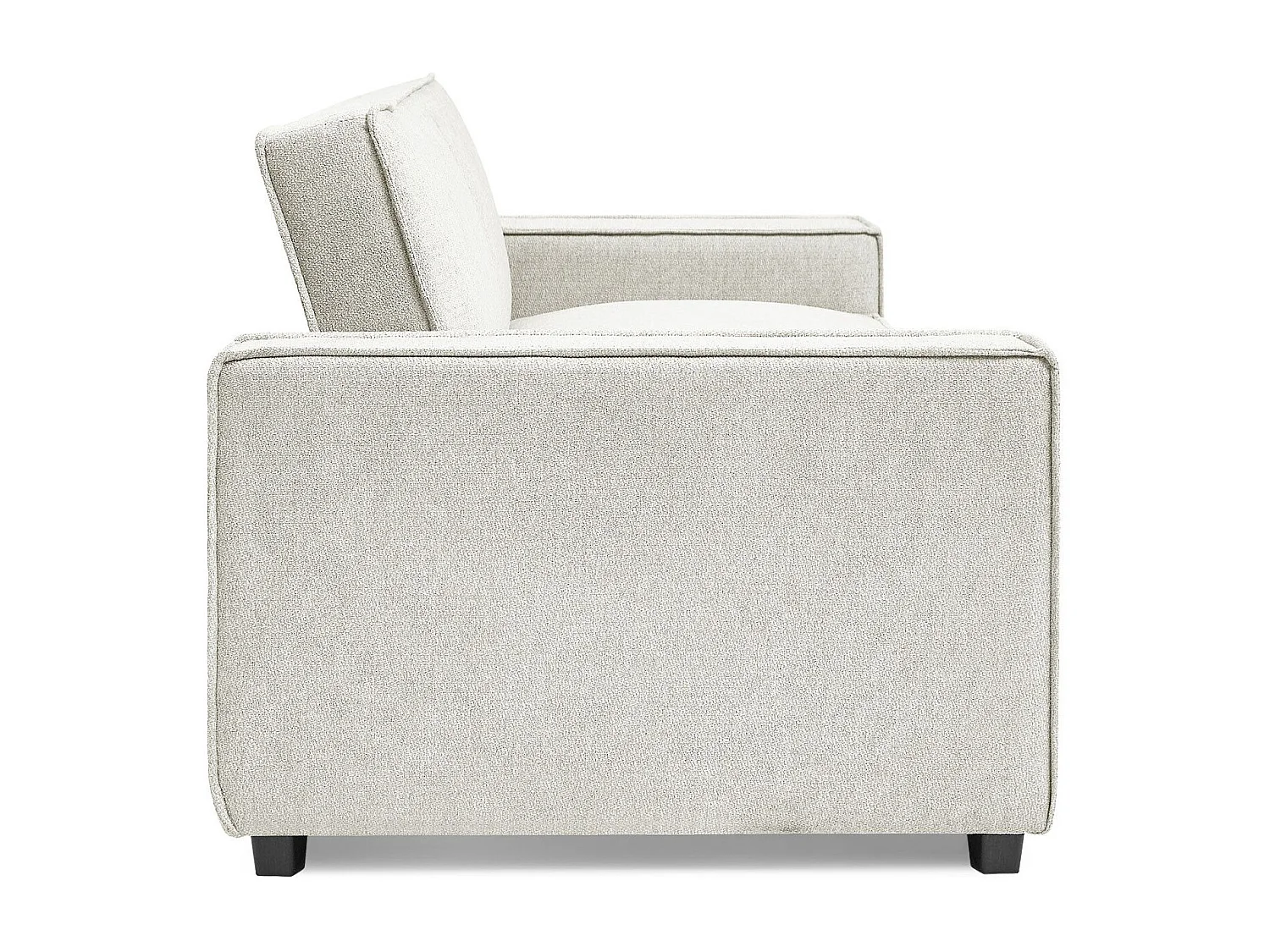 Canapé convertible clic-clac 3 places Pikado Tissu effet lin Crème