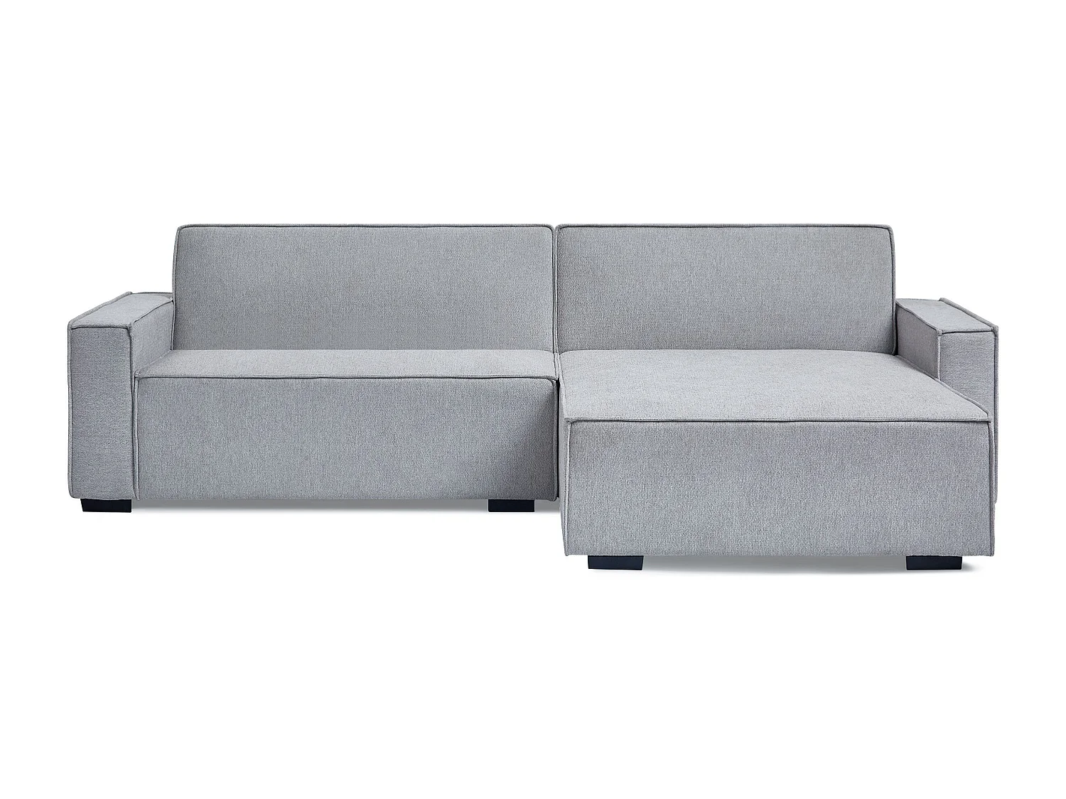 Canapé convertible cic-clac avec angle réversible Pikado Tissu effet lin Gris clair