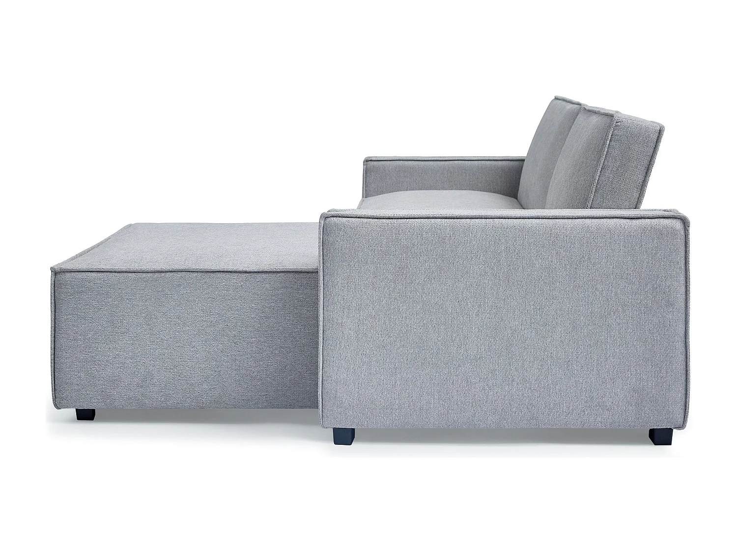 Canapé convertible cic-clac avec angle réversible Pikado Tissu effet lin Gris clair