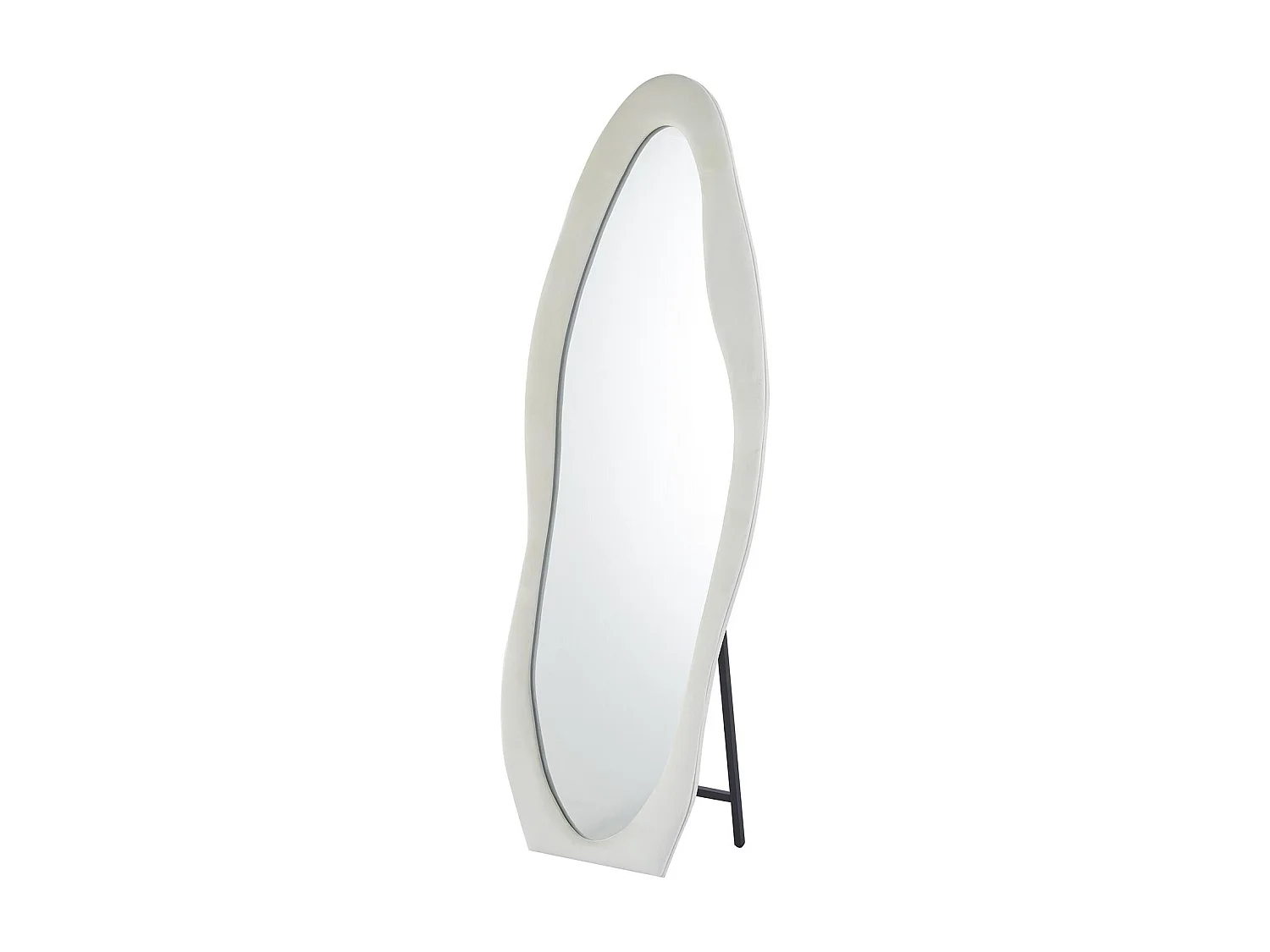 Miroir en pied décoratif design ondulé Pierrot 70x170cm Velours Crème