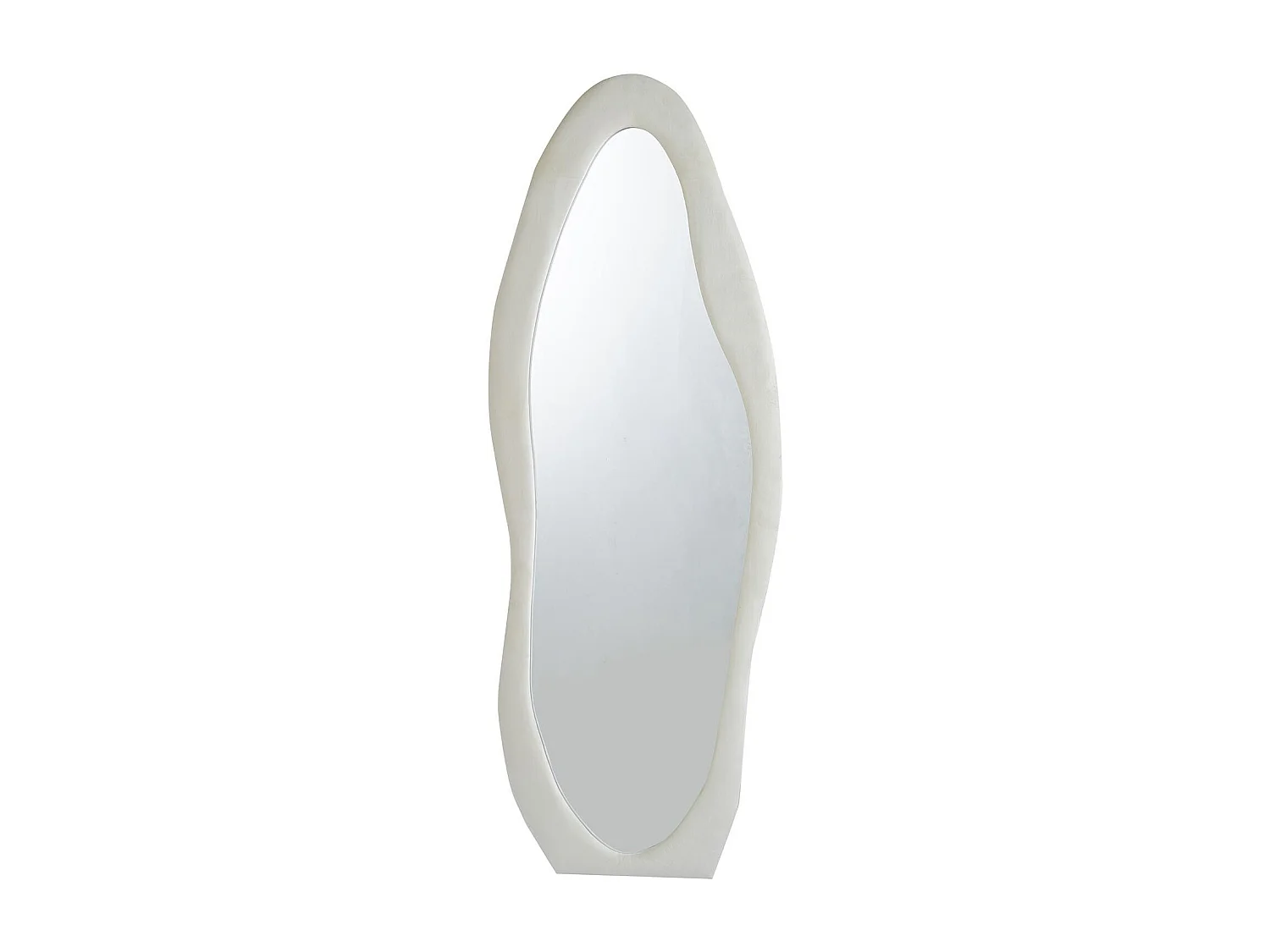 Miroir en pied décoratif design ondulé Pierrot 70x170cm Velours Crème