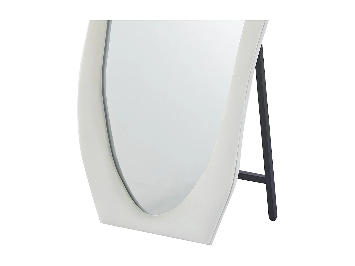 Miroir en pied décoratif design ondulé Pierrot 70x170cm Velours Crème