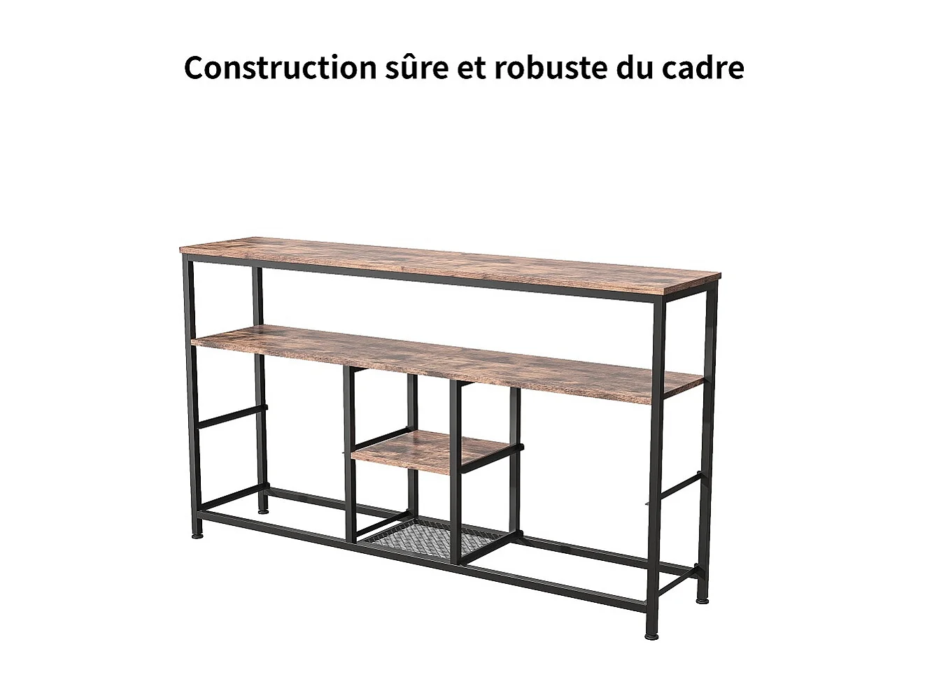 Salon Armoire de stockage avec 4 tiroirs en tissu - 108 x 29,8 x 76,8 cm avec éclairage LED - Vintage imprimé tissu commode tiroirs TV Banc