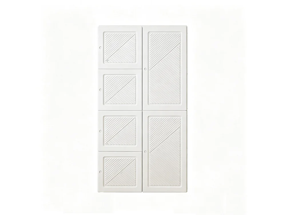 69 x 50 x 136 cm, Cabinet de chambre - avec 6 grilles et 6 portes - Armoire avec rail de vêtements