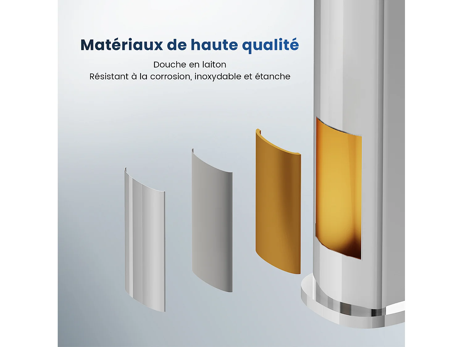 EMKE Robinet mitigeur de lavabo salle de bain design moderne chromé en laiton L.21,5 x H.26,9 x P.4,9 cm