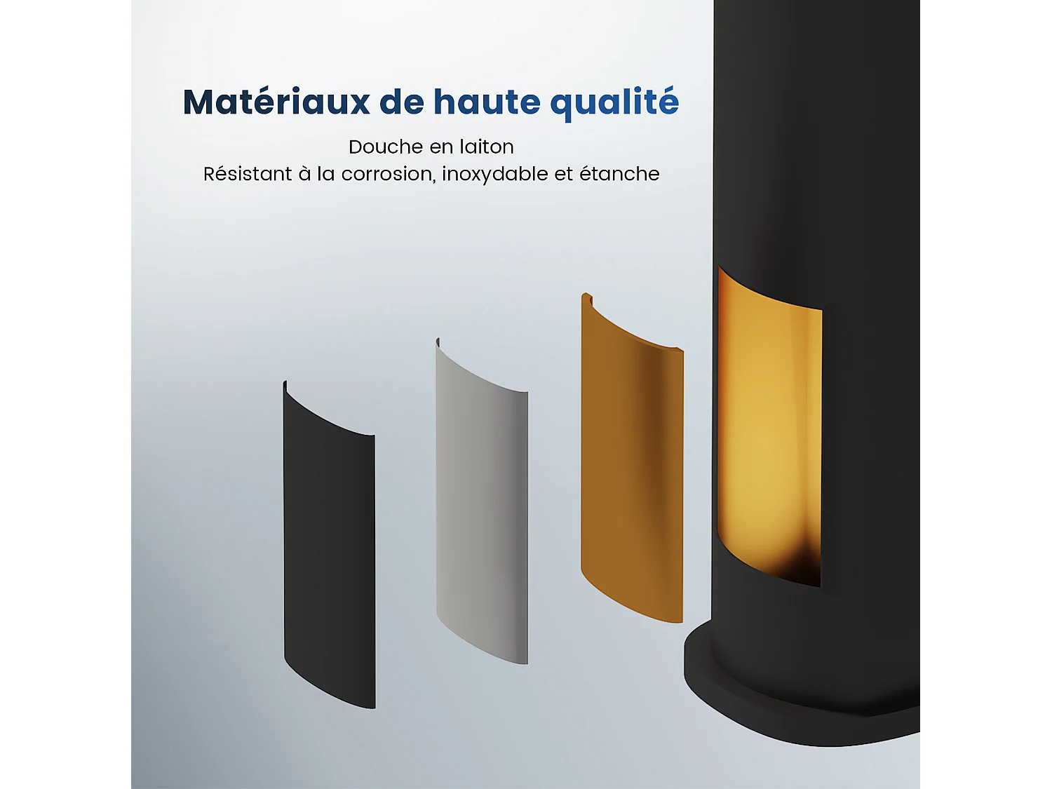 EMKE Robinet mitigeur de lavabo salle de bain design moderne noir mat en laiton L.21,5 x H.26,9 x P.4,9 cm