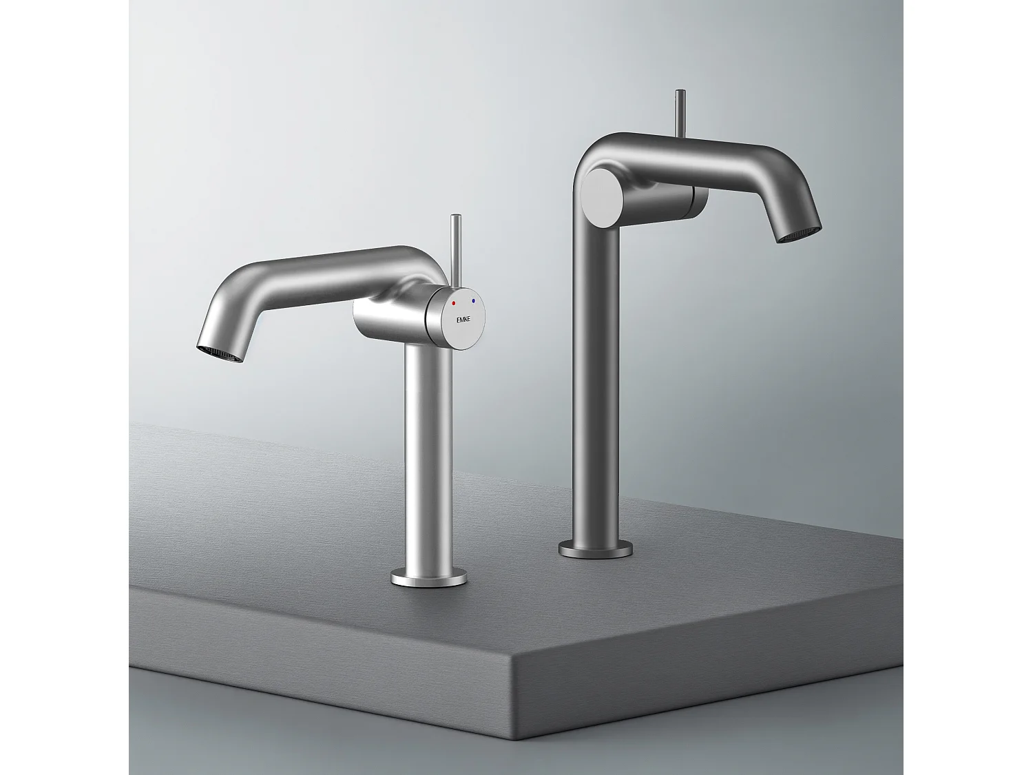 EMKE Mitigeur de lavabo design chromé en laiton avec cartouche céramique H.22,2x20 cm