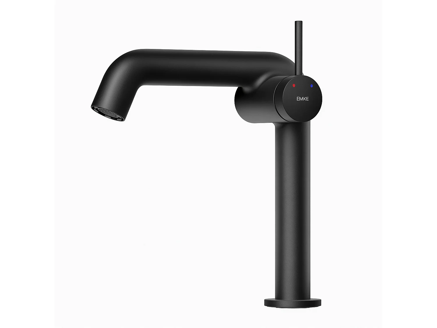 EMKE Mitigeur de lavabo design noir mat en laiton avec cartouche céramique H.22,2x20 cm