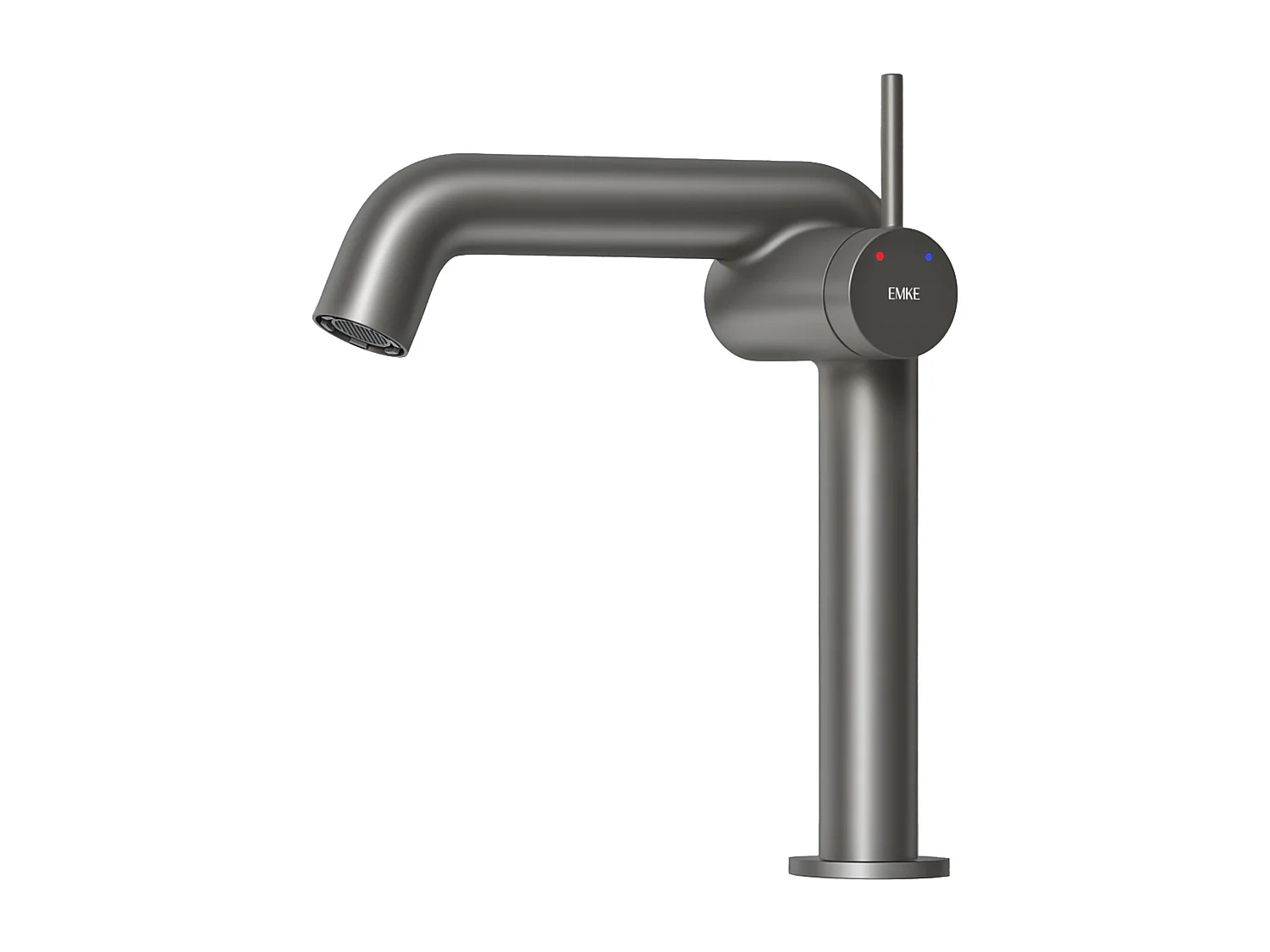 EMKE Mitigeur de lavabo design anthracite en laiton avec cartouche céramique H.22,2x20 cm