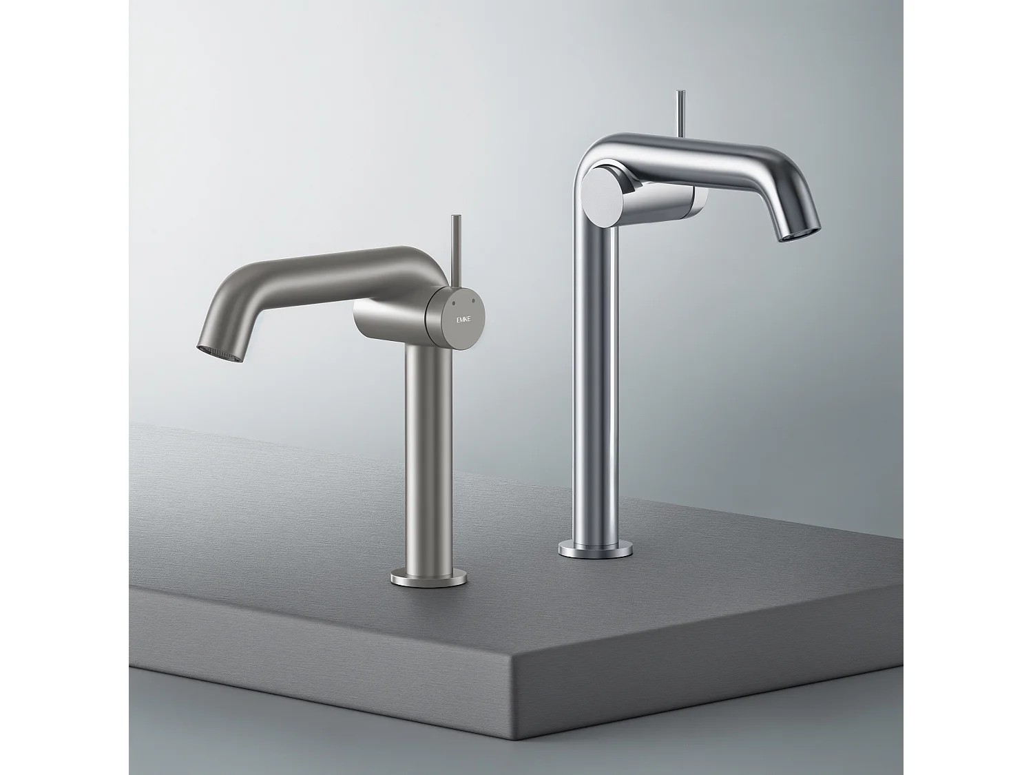 EMKE Mitigeur de lavabo design anthracite en laiton avec cartouche céramique H.22,2x20 cm