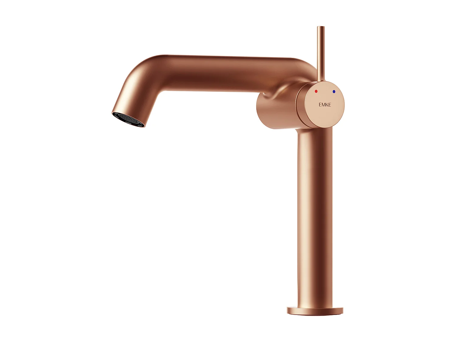 EMKE Mitigeur de lavabo design or rose en laiton avec cartouche céramique H.22,2x20 cm