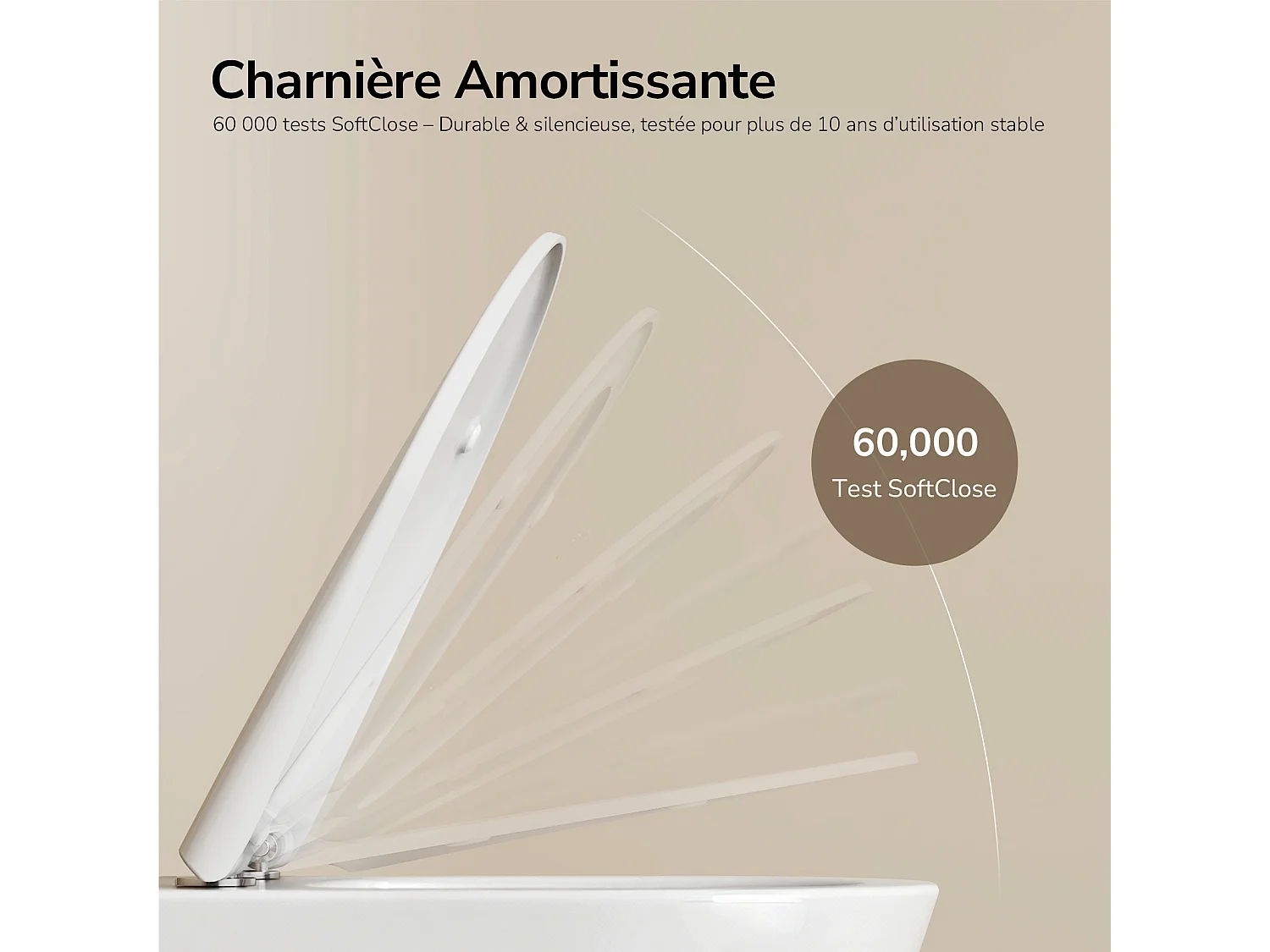 EMKE WC Suspendu Compact en Céramique, Sans Bord, Abattant UF Amovible Frein de Chute, Blanc Brillant 360x365x490 mm