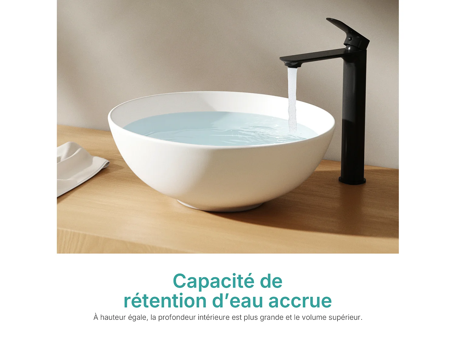 EMKE Terracotta keramische wastafel, rond 415x415x155 mm, voor op het aanrecht