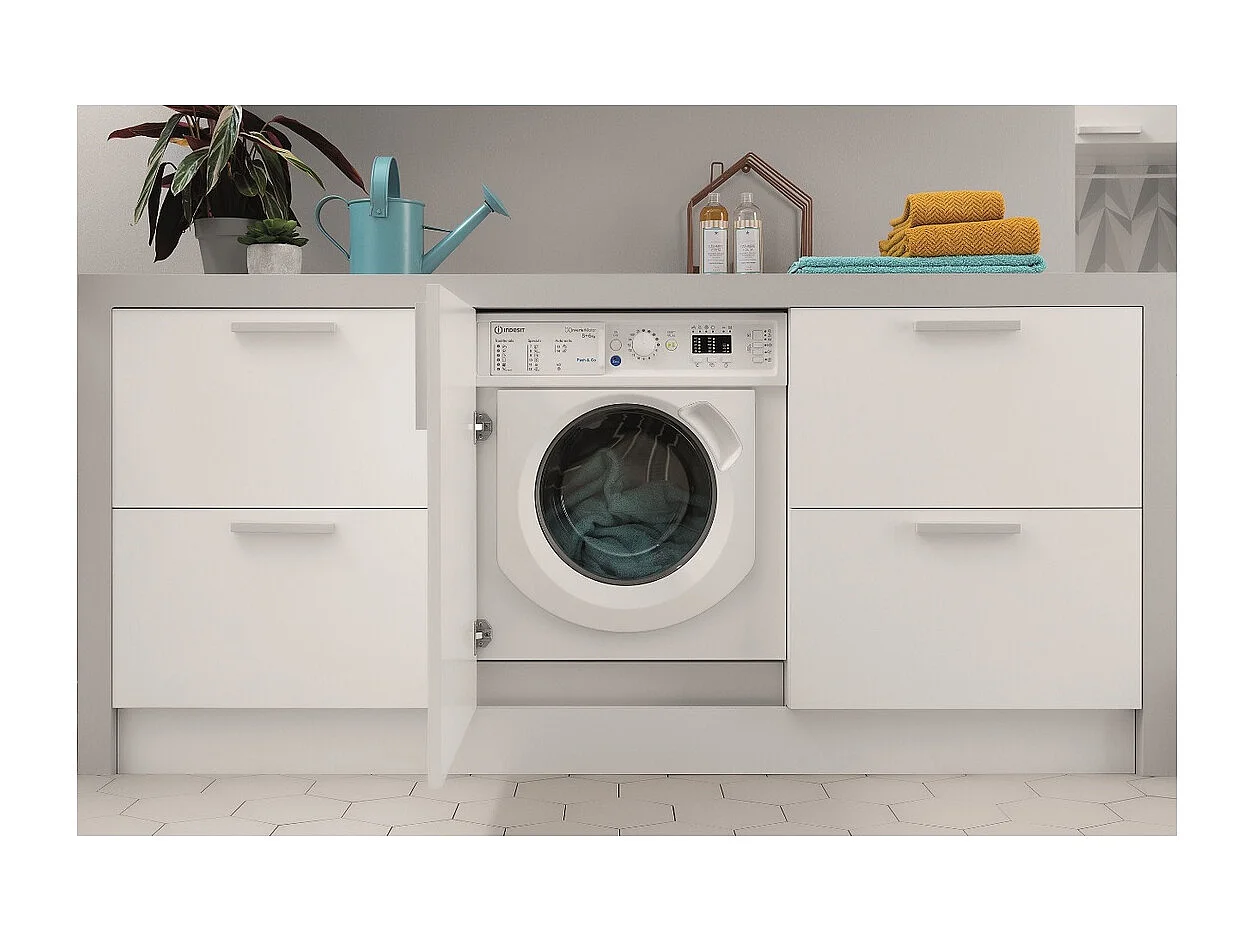 Indesit Lave-linge séchant intégrable 8/6kg 1400 tours/min tout intégrable - BIWDIL861485EU