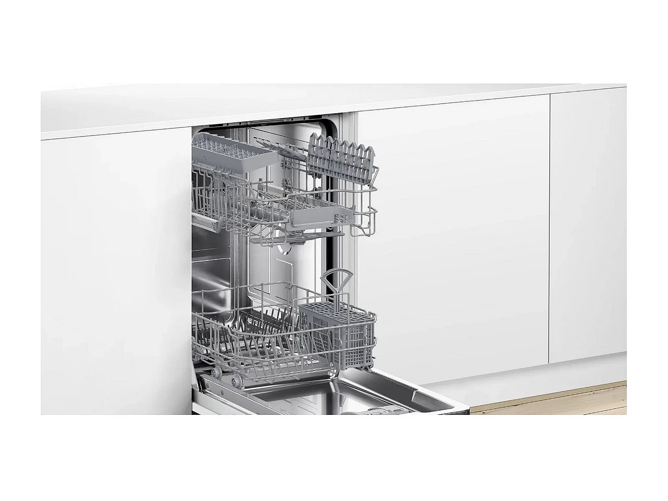 Bosch Lave-vaisselle 45cm 10 couverts 46db intégrable avec bandeau metallic - SPI2HKS42E