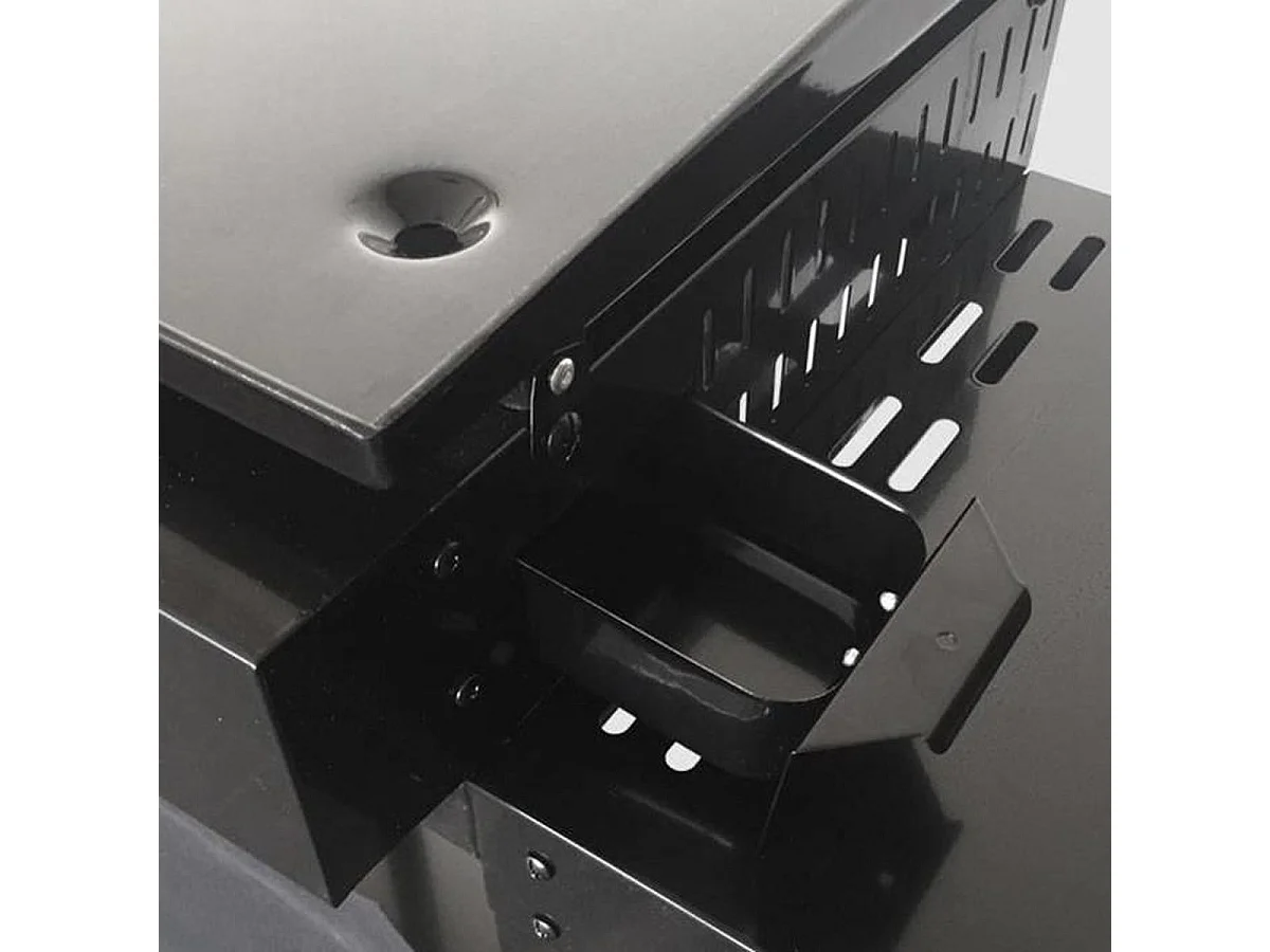 Gasgrill MERIDA 4 Brenner emaillierter Stahl 75x35 cm auf schwarz lackiertem Wagen mit Stauraum